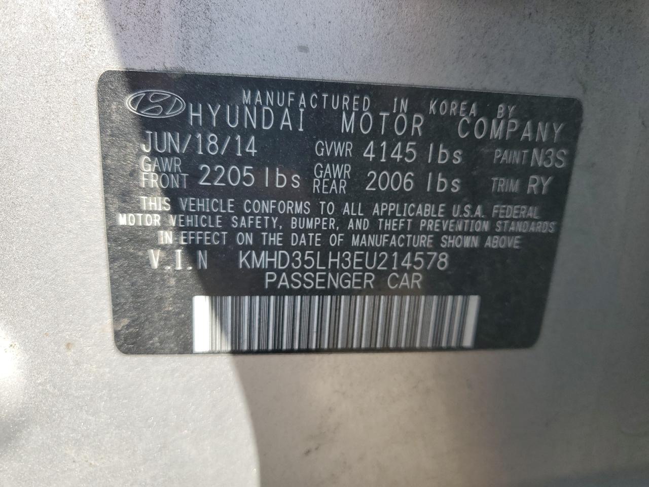 KMHD35LH3EU214578 2014 Hyundai Elantra Gt