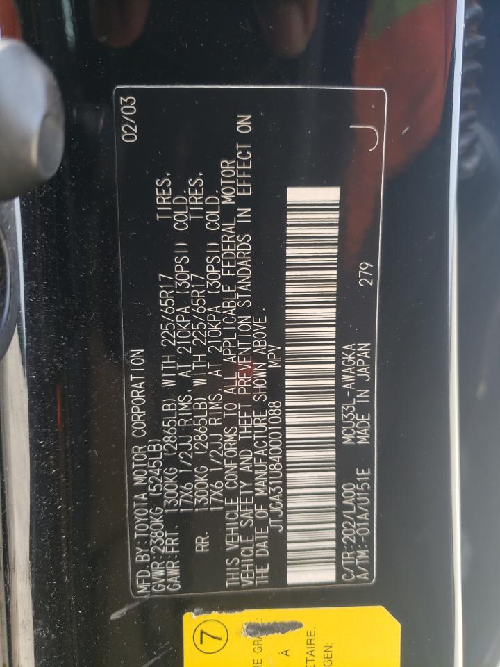 JTJGA31U840001088 2004 Lexus Rx 330