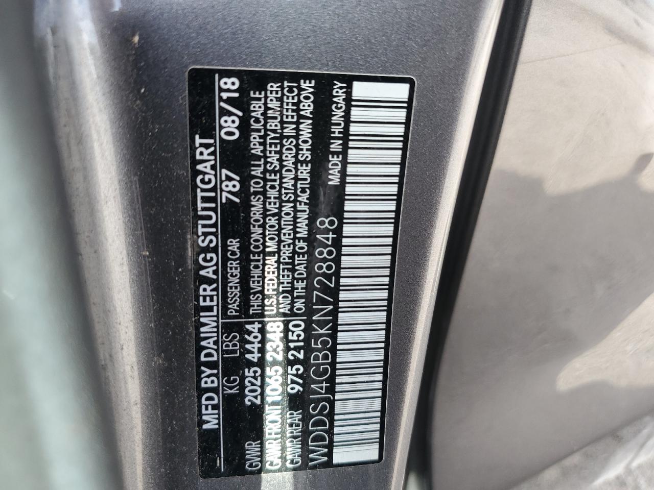 WDDSJ4GB5KN728848 2019 Mercedes-Benz Cla 250 4Matic