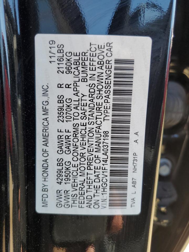 1HGCV1F14LA037198 2020 Honda Accord Lx