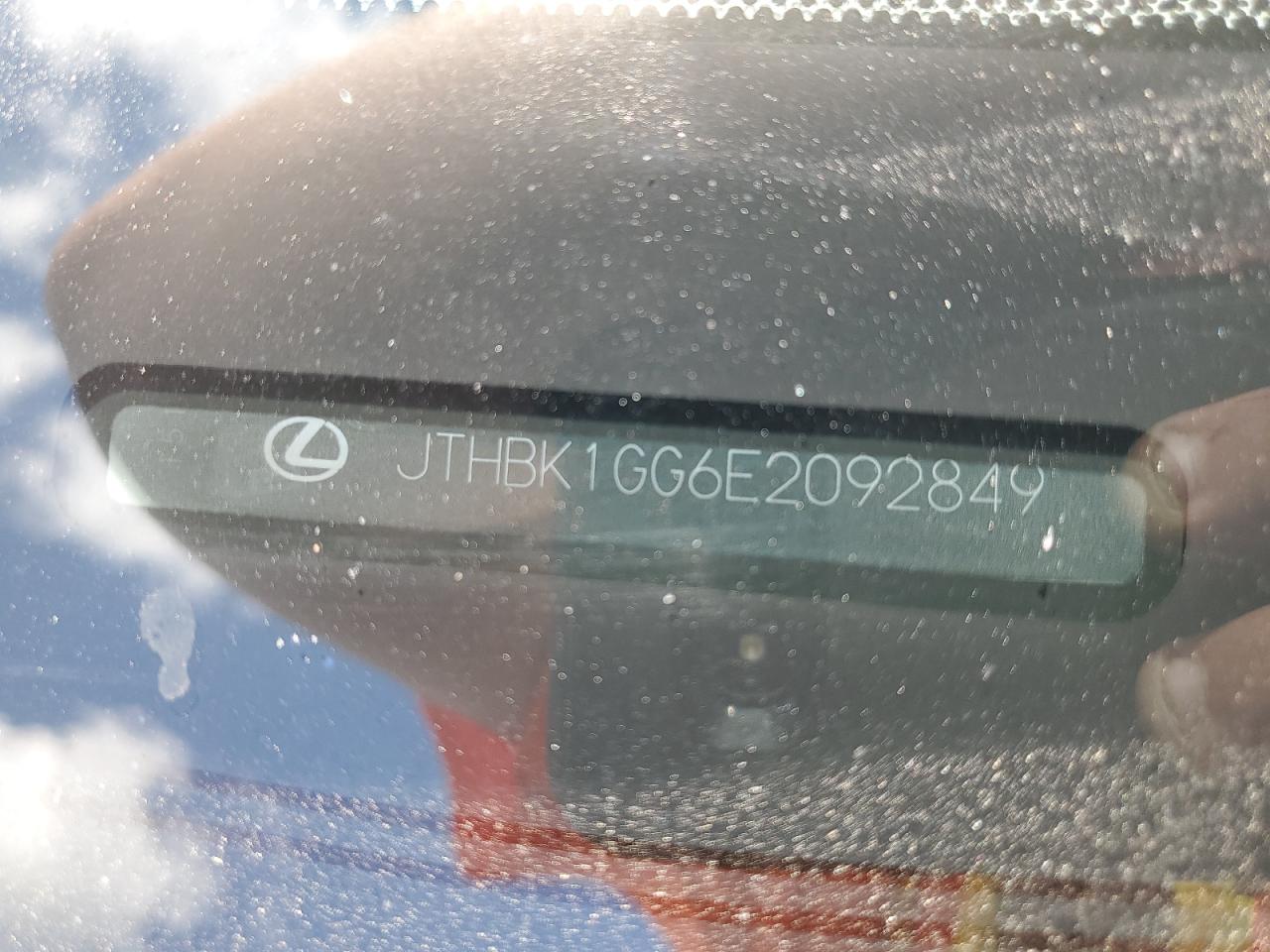 JTHBK1GG6E2092849 2014 Lexus Es 350