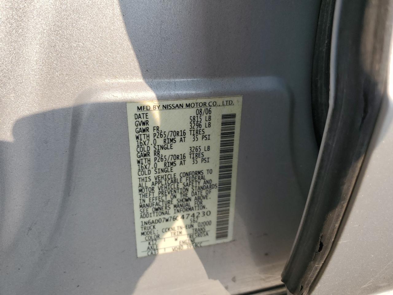 2006 Nissan Navara (Frontier) - Image 12