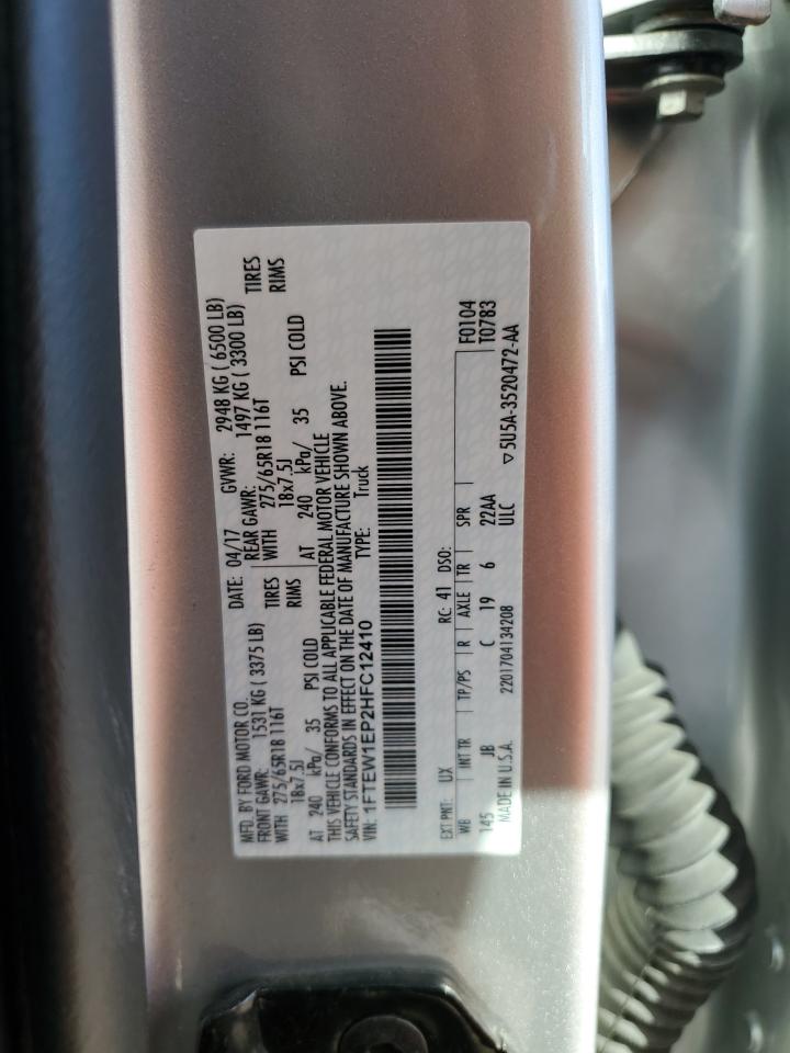 1FTEW1EP2HFC12410 2017 Ford F150 Supercrew