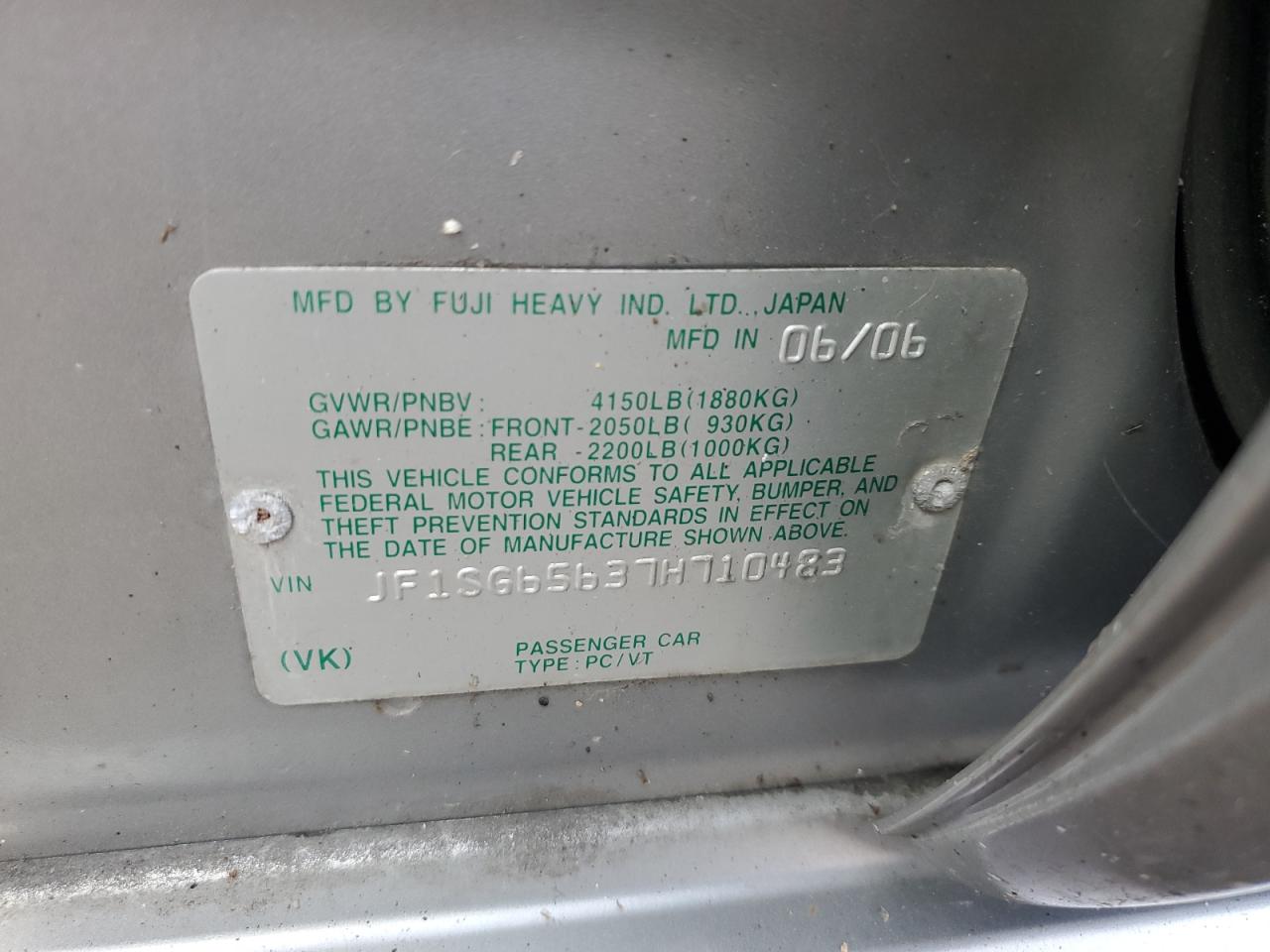 2007 Subaru Forester 2.5X Premium VIN: JF1SG65637H710483 Lot: 72277434