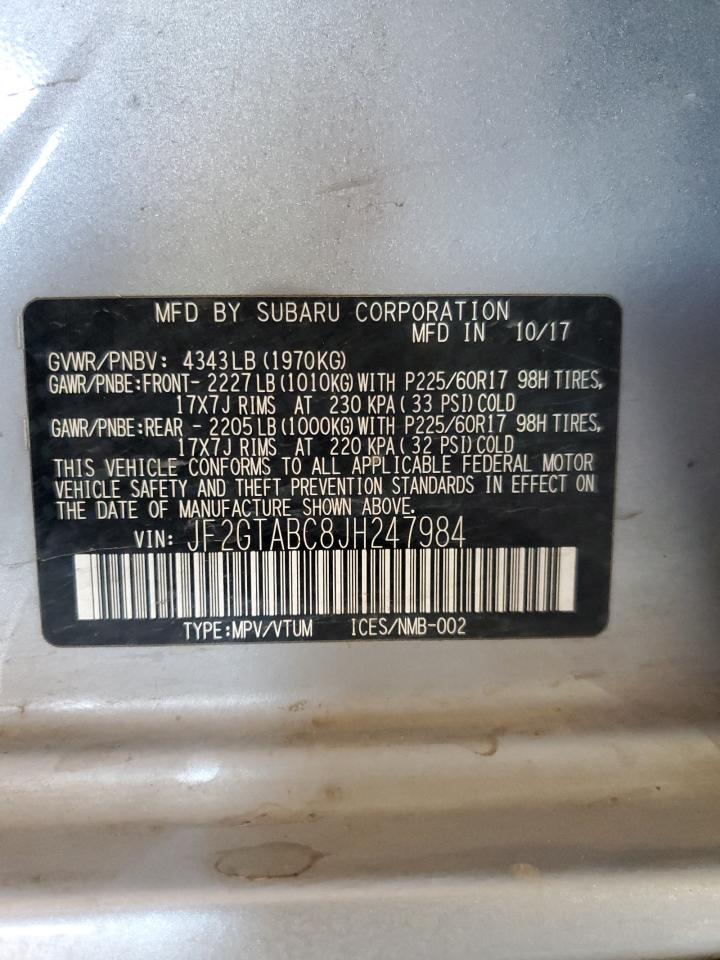 JF2GTABC8JH247984 2018 Subaru Crosstrek Premium