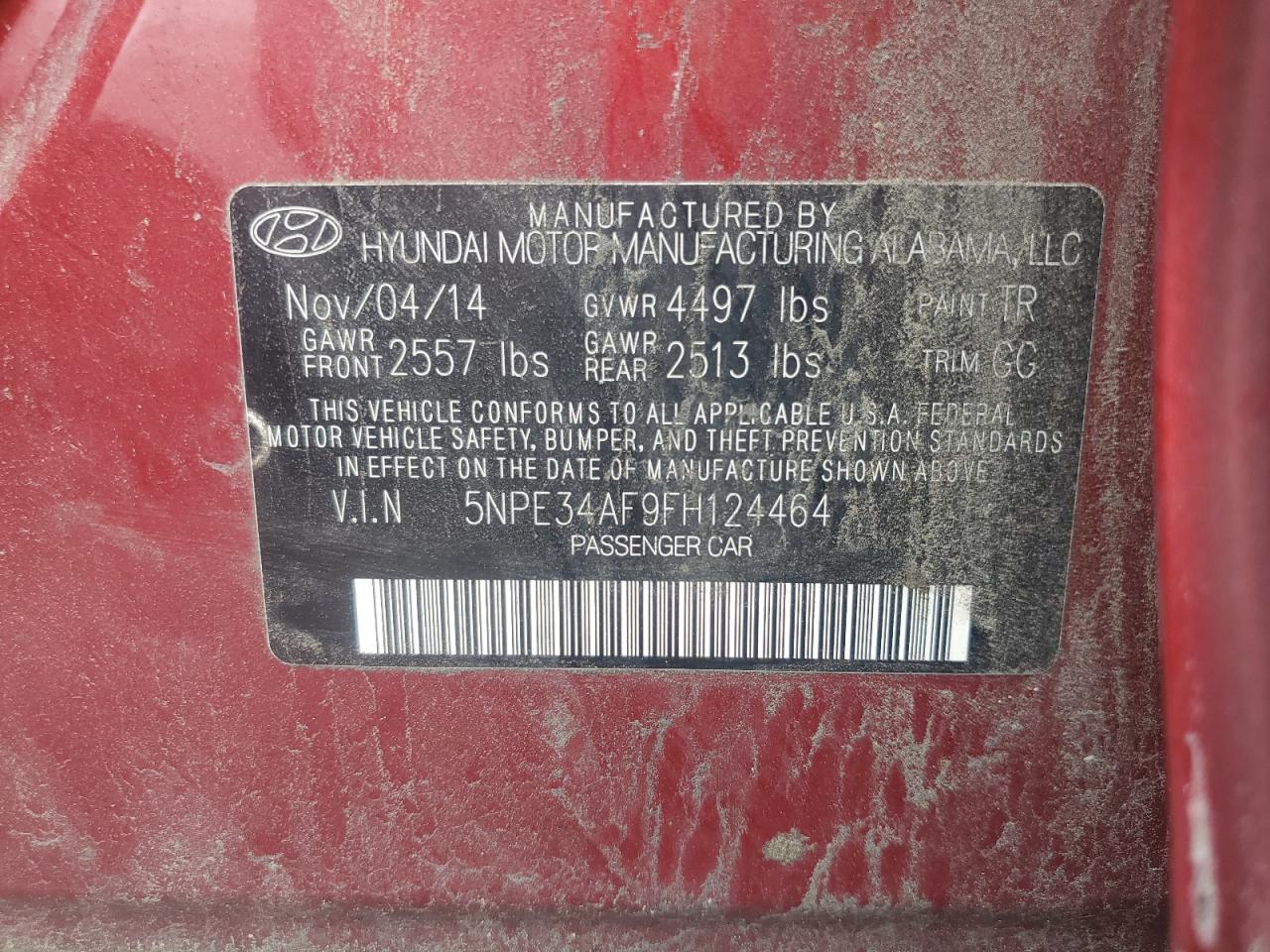 5NPE34AF9FH124464 2015 Hyundai Sonata Sport