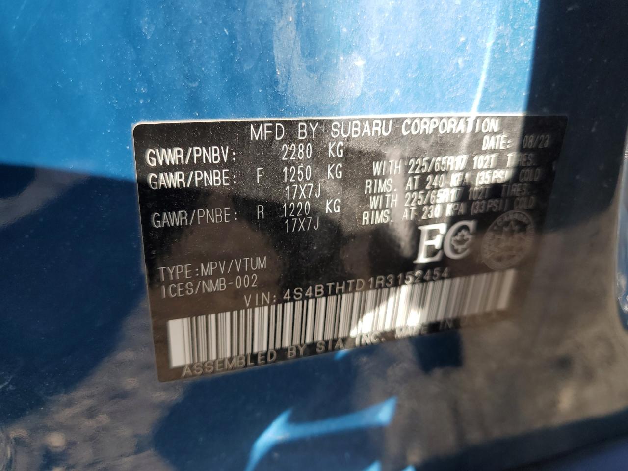 2024 Subaru Outback Wilderness VIN: 4S4BTHTD1R3152454 Lot: 73482004