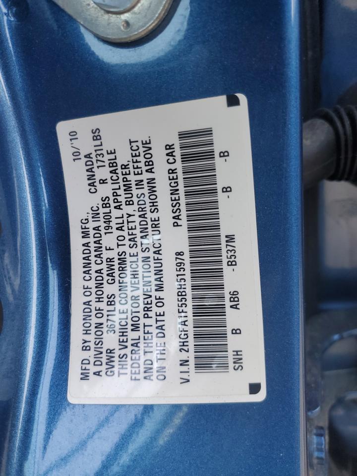 2HGFA1F55BH515978 2011 Honda Civic Lx 2HGFA1F55BH515978 2011 Honda Civic Lx