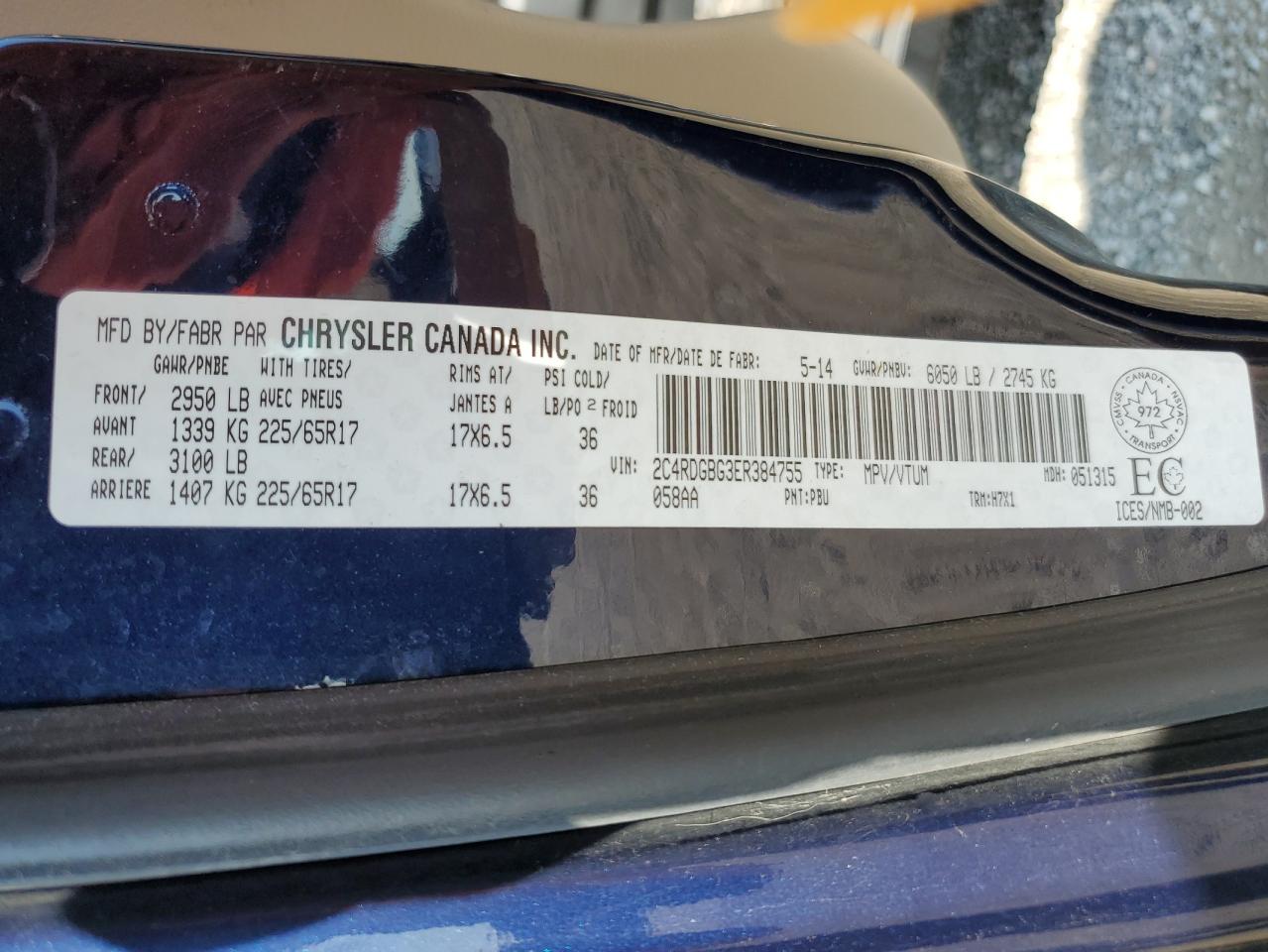 2C4RDGBG3ER384755 2014 Dodge Grand Caravan Se