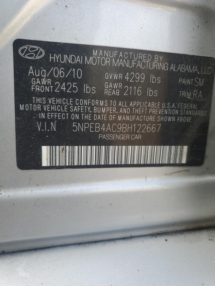 5NPEB4AC9BH122667 2011 Hyundai Sonata Gls