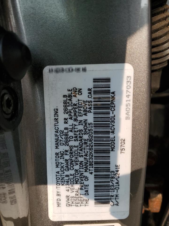 4T1BE32K62U620515 2002 Toyota Camry Le