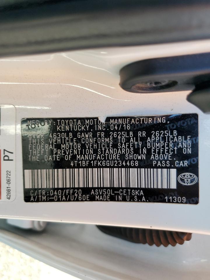 4T1BF1FK6GU234468 2016 Toyota Camry Le