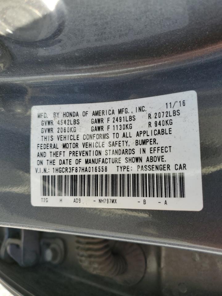 1HGCR3F87HA016558 2017 Honda Accord Exl