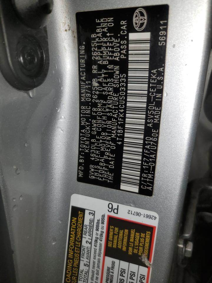 4T1BF1FK4CU503335 2012 Toyota Camry Base