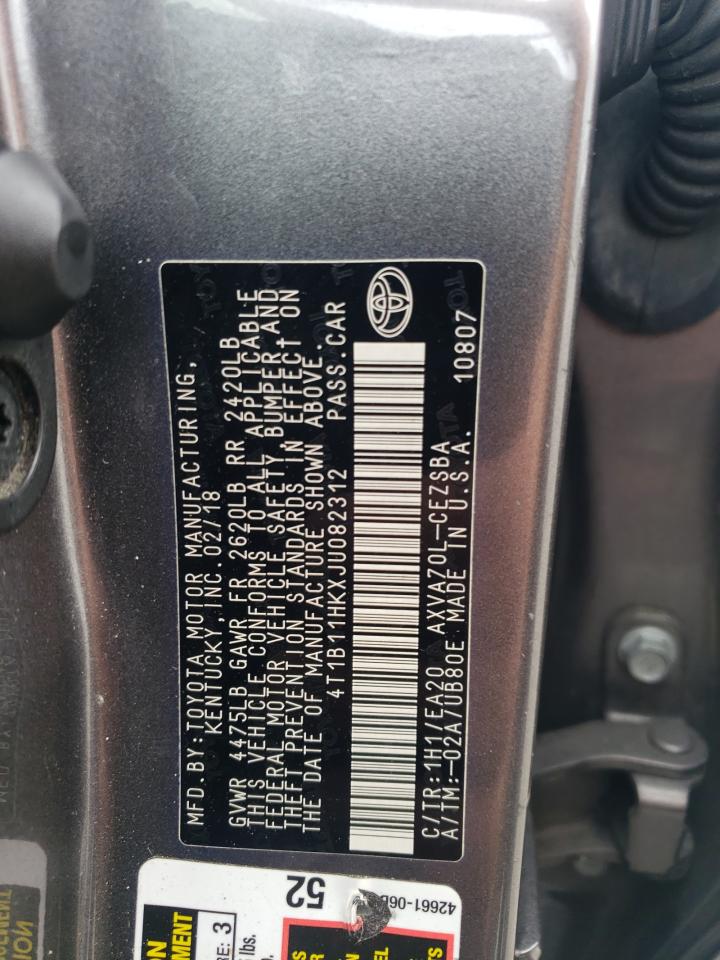 4T1B11HKXJU082312 2018 Toyota Camry L