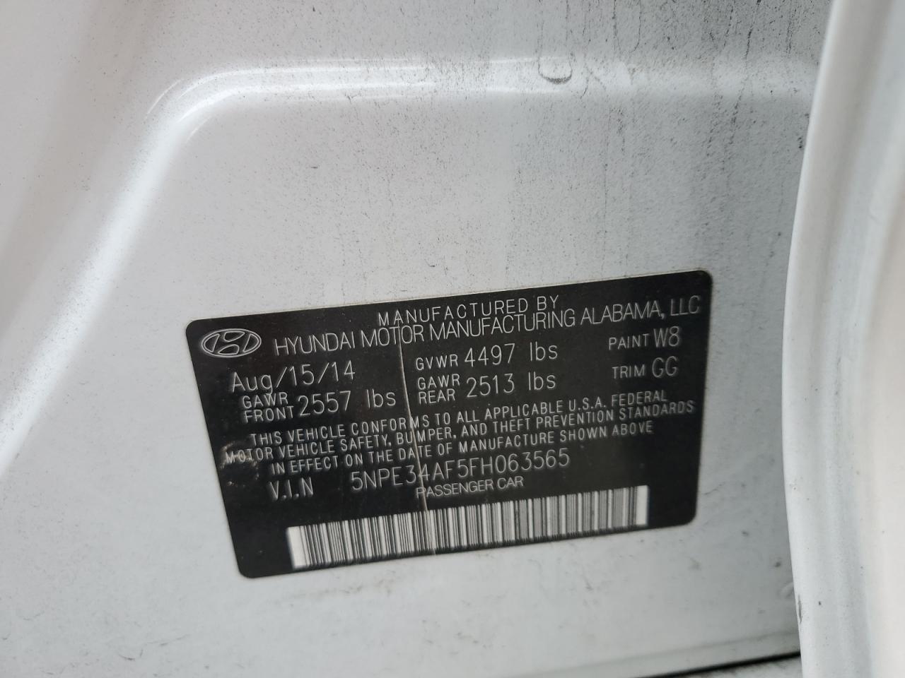 5NPE34AF5FH063565 2015 Hyundai Sonata Sport