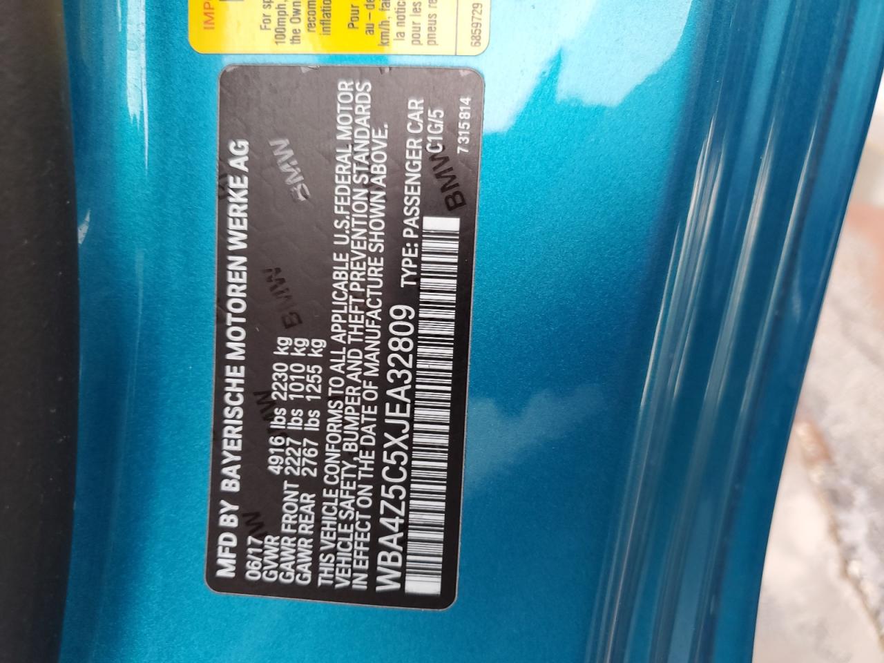 2018 BMW 440I VIN: WBA4Z5C5XJEA32809 Lot: 73156684