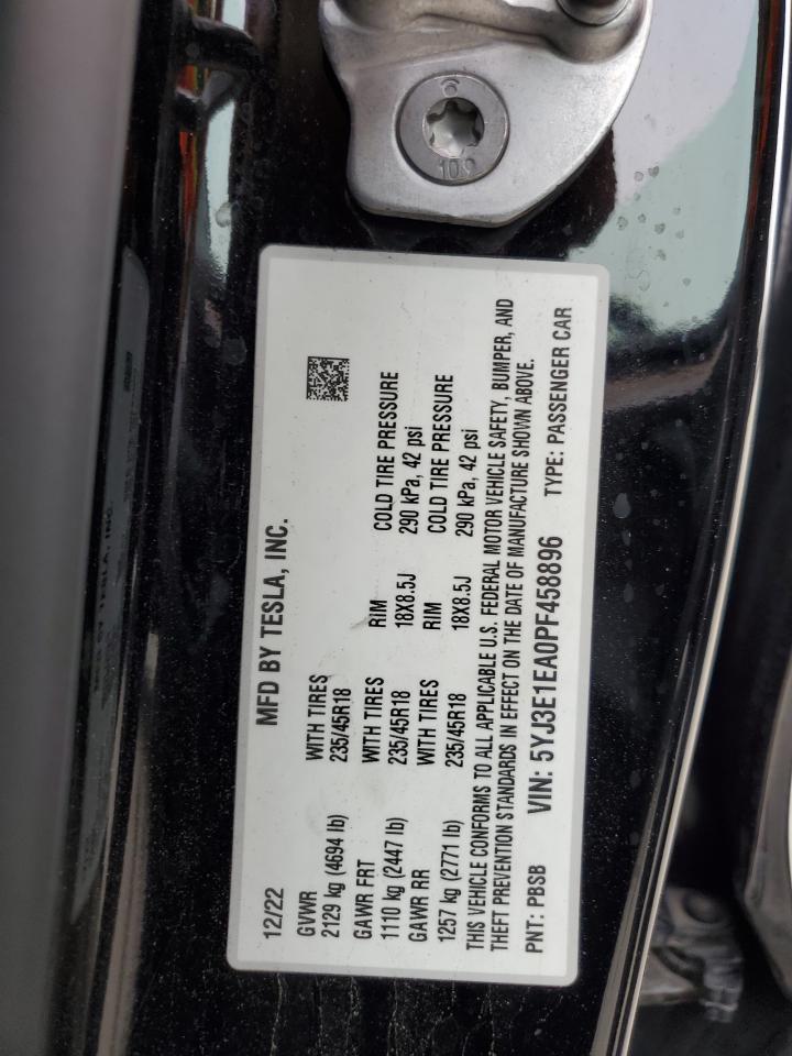 5YJ3E1EA0PF458896 2023 TESLA MODEL 3 - Image 13