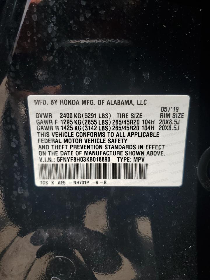 5FNYF8H03KB018890 2019 Honda Passport Elite