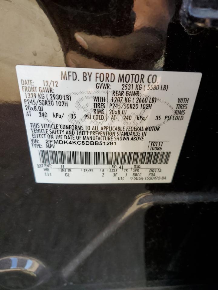 2FMDK4KC8DBB51291 2013 Ford Edge Limited