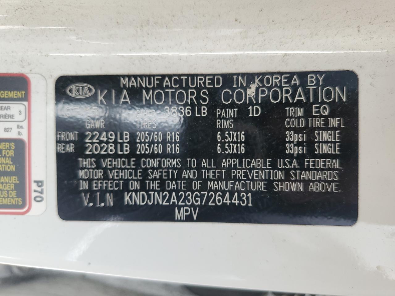 KNDJN2A23G7264431 2016 Kia Soul