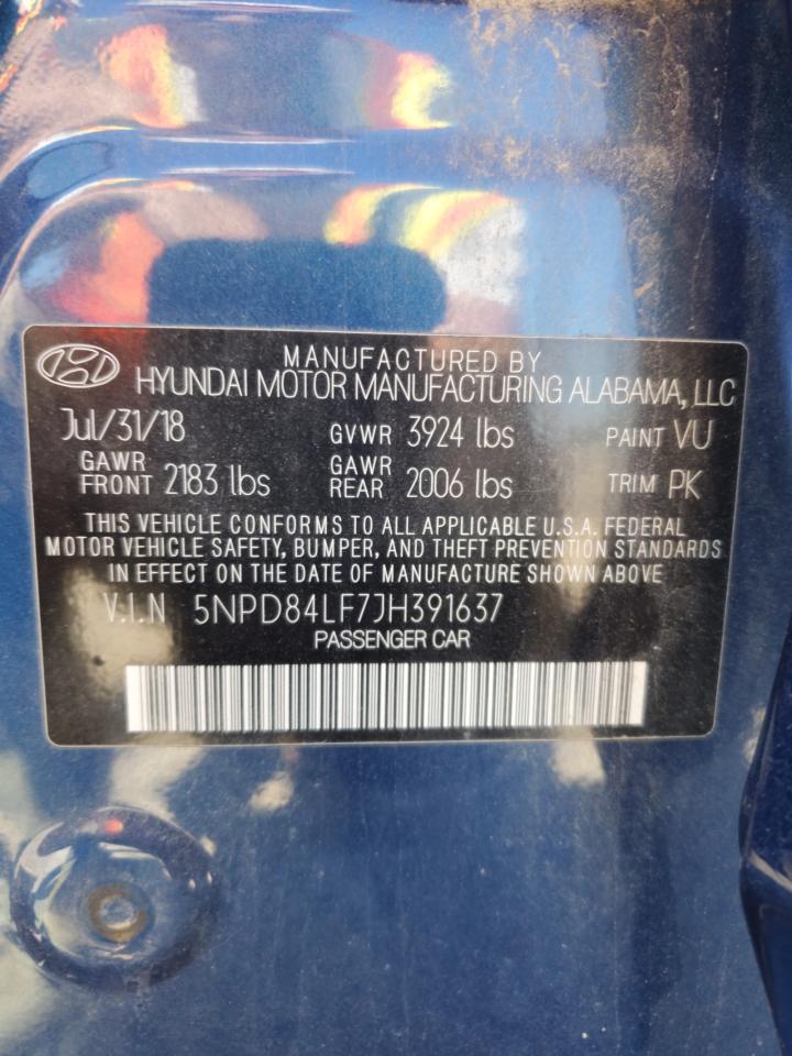 5NPD84LF7JH391637 2018 Hyundai Elantra Sel