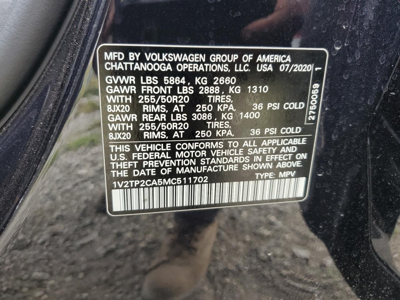 2021 Volkswagen Atlas Sel Premium VIN: 1V2TP2CA5MC511702 Lot: 69653364