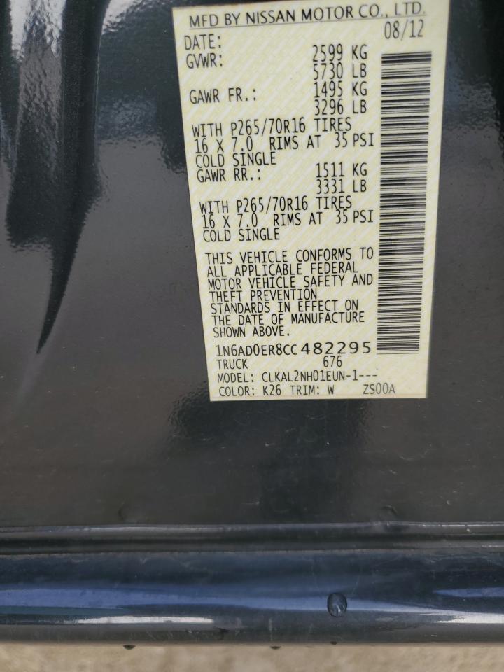 2012 Nissan Frontier S VIN: 1N6AD0ER8CC482295 Lot: 72883794
