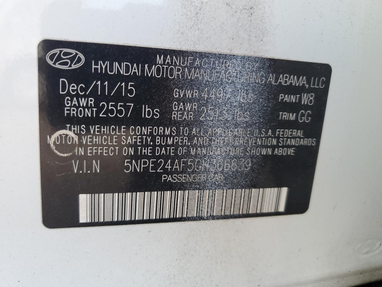 2016 Hyundai Sonata Se VIN: 5NPE24AF5GH366639 Lot: 71684074