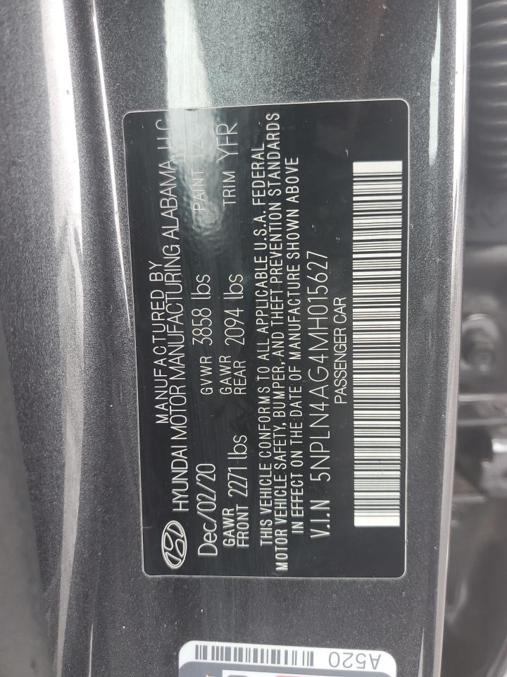 2021 Hyundai Elantra Sel VIN: 5NPLN4AG4MH015627 Lot: 73293674