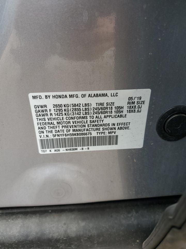 5FNYF6H59KB086675 2019 HONDA PILOT - Image 13