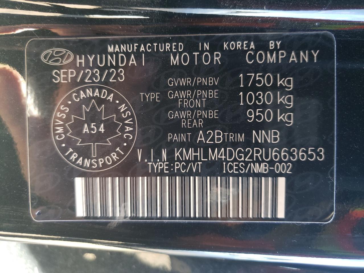 2024 Hyundai Elantra Sel VIN: KMHLM4DG2RU663653 Lot: 72030284