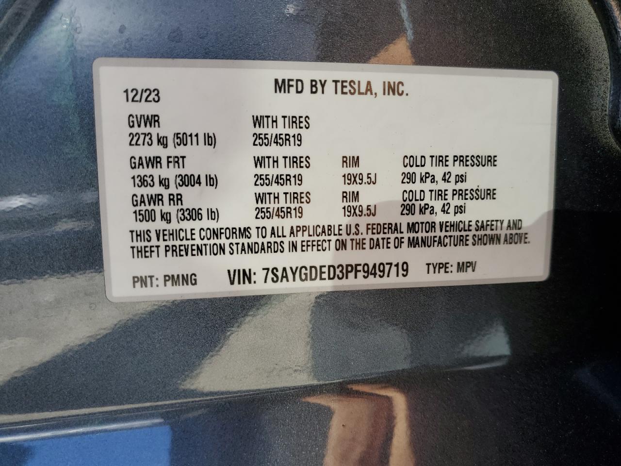 7SAYGDED3PF949719 2023 Tesla Model Y