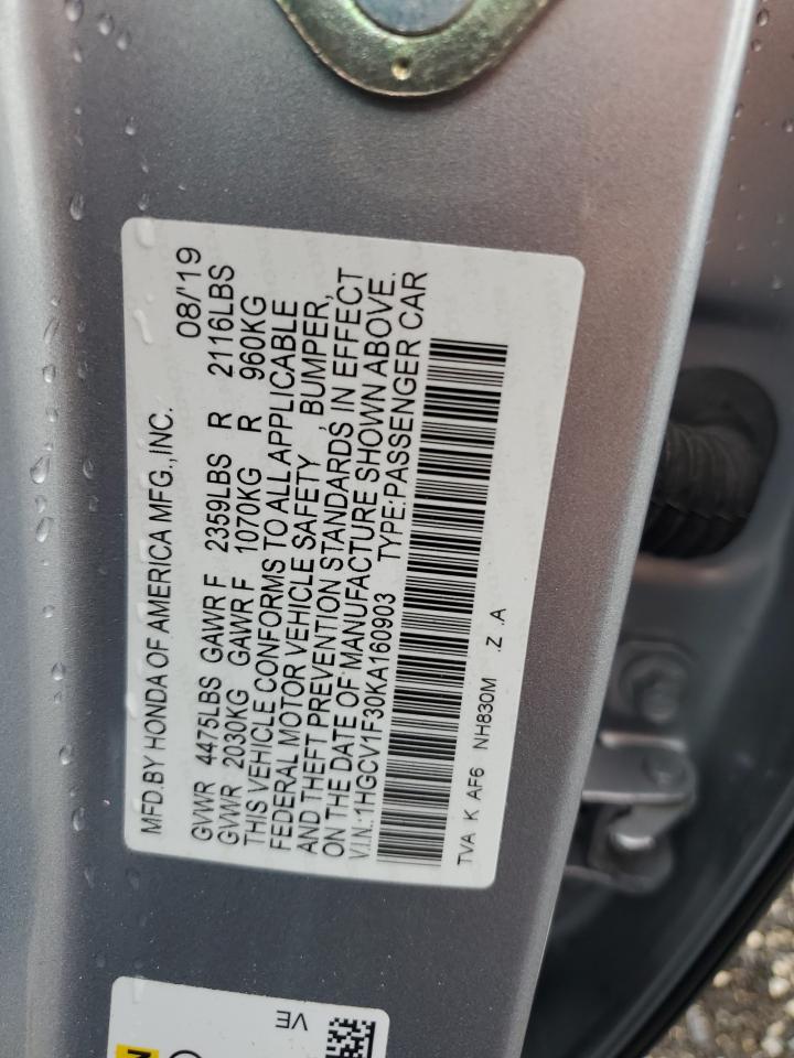 1HGCV1F30KA160903 2019 Honda Accord Sport