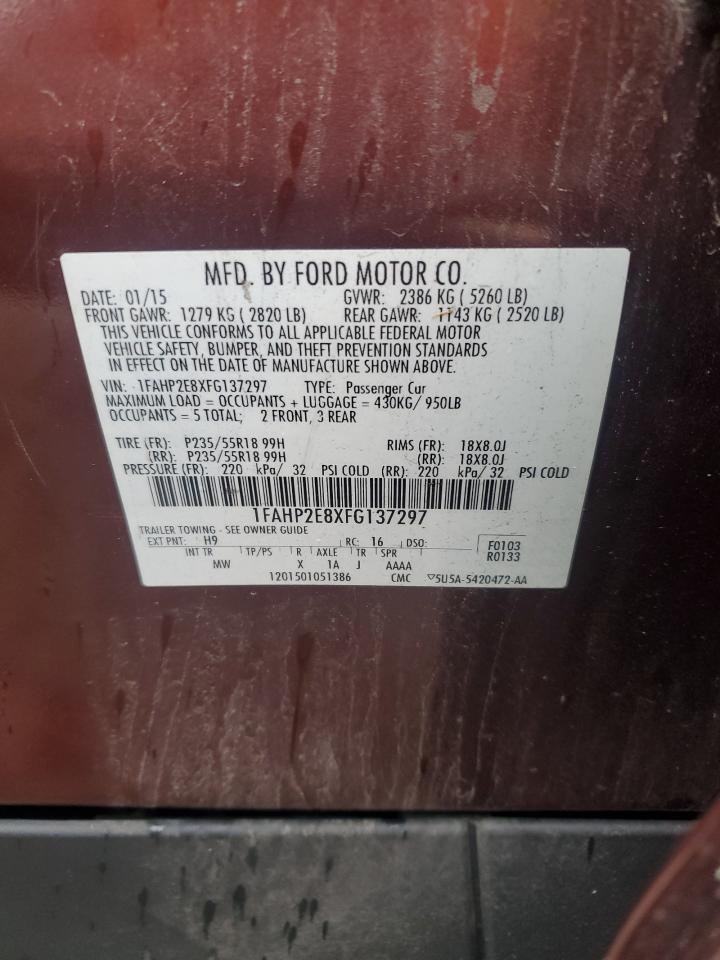 1FAHP2E8XFG137297 2015 Ford Taurus Sel