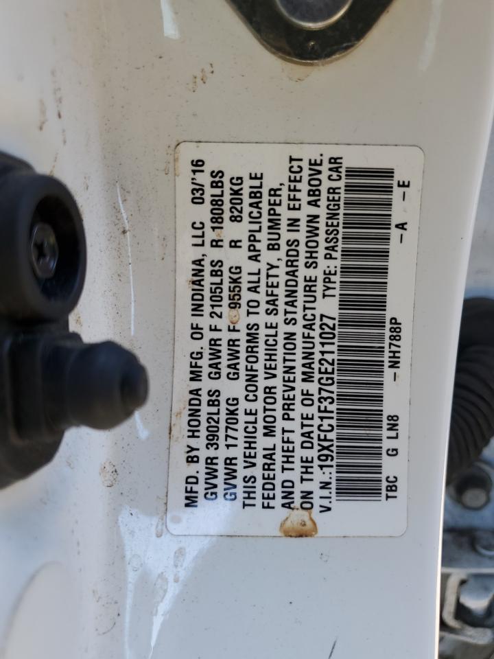 19XFC1F37GE211027 2016 Honda Civic Ex