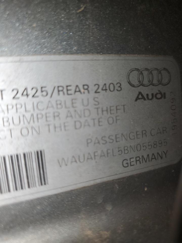 WAUAFAFL5BN055895 2011 Audi A4 Premium