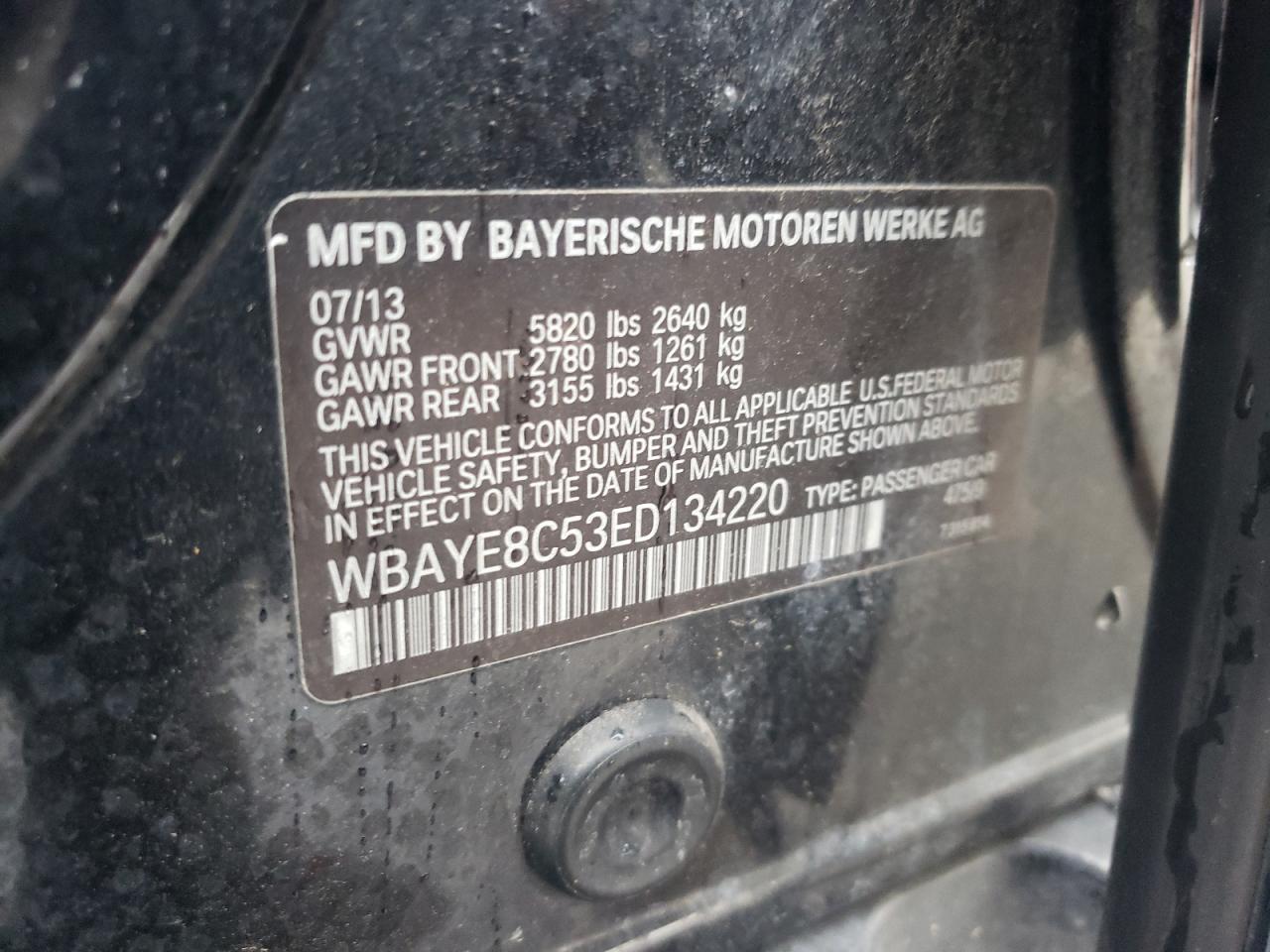 WBAYE8C53ED134220 2014 BMW 750 Li