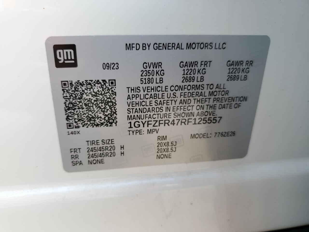 1GYFZFR47RF125557 2024 Cadillac Xt4 Sport