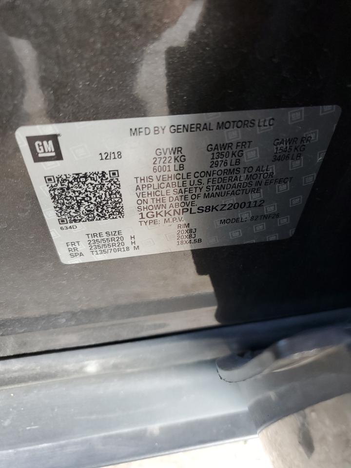 1GKKNPLS8KZ200112 2019 GMC Acadia Denali