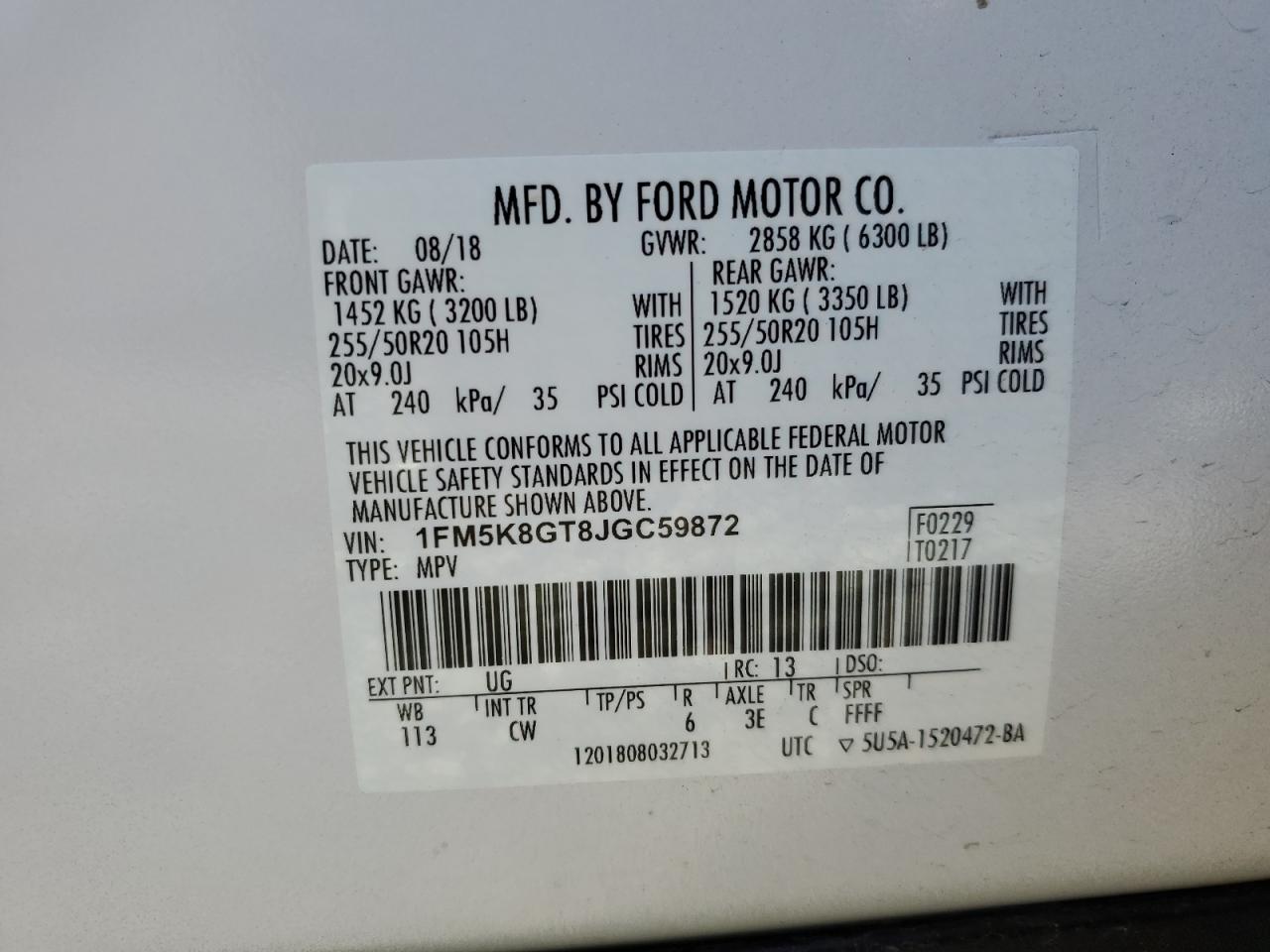 1FM5K8GT8JGC59872 2018 FORD EXPLORER - Image 14