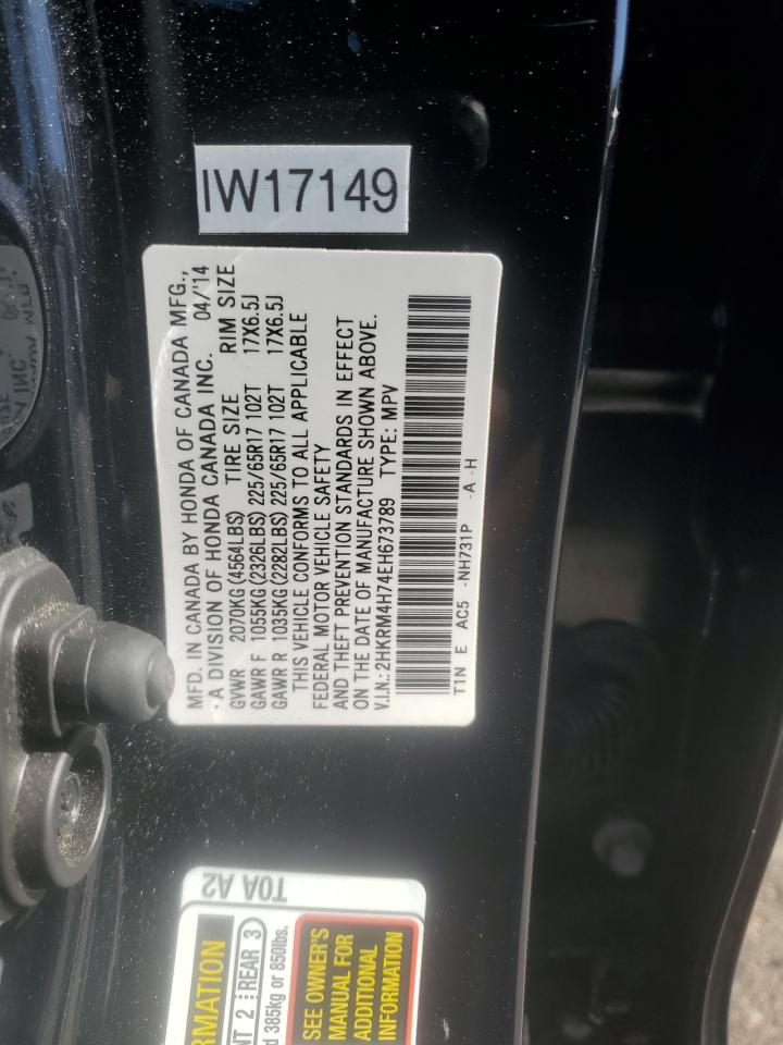 2HKRM4H74EH673789 2014 Honda Cr-V Exl