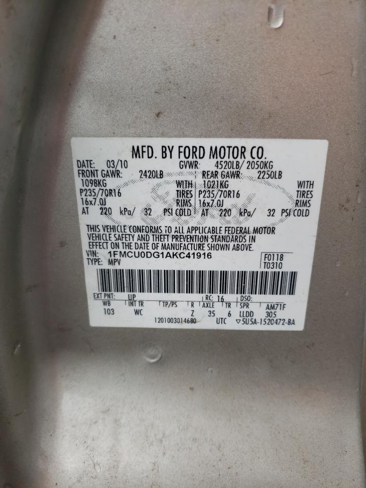 1FMCU0DG1AKC41916 2010 Ford Escape Xlt