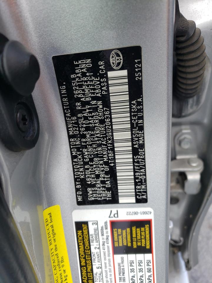 4T1BF1FK3GU206367 2016 Toyota Camry Le