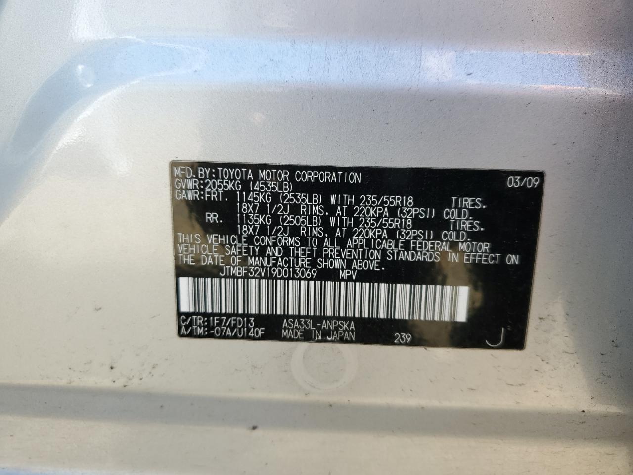 JTMBF32V19D013069 2009 Toyota Rav4 Sport