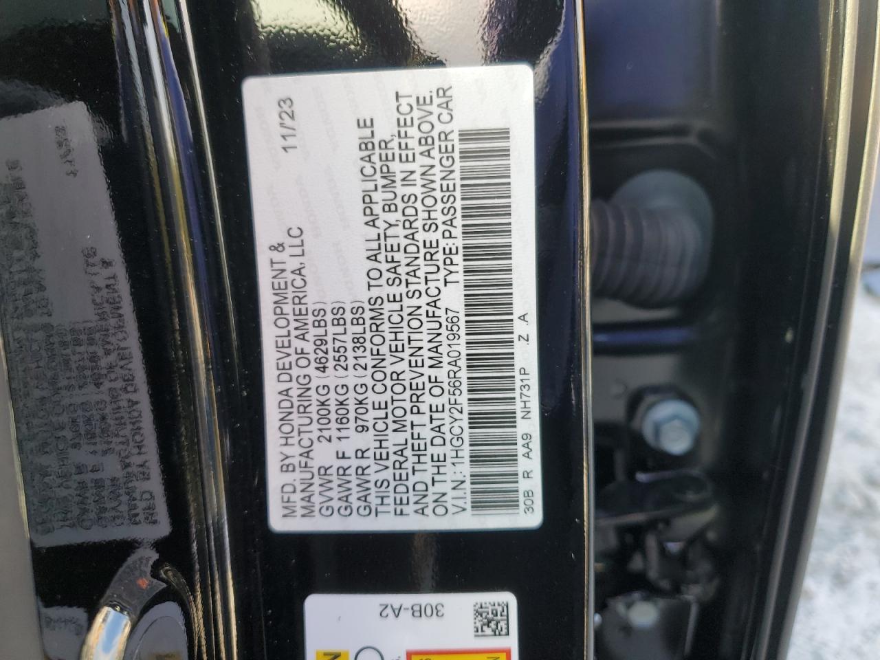 1HGCY2F56RA019567 2024 Honda Accord Hybrid Sport