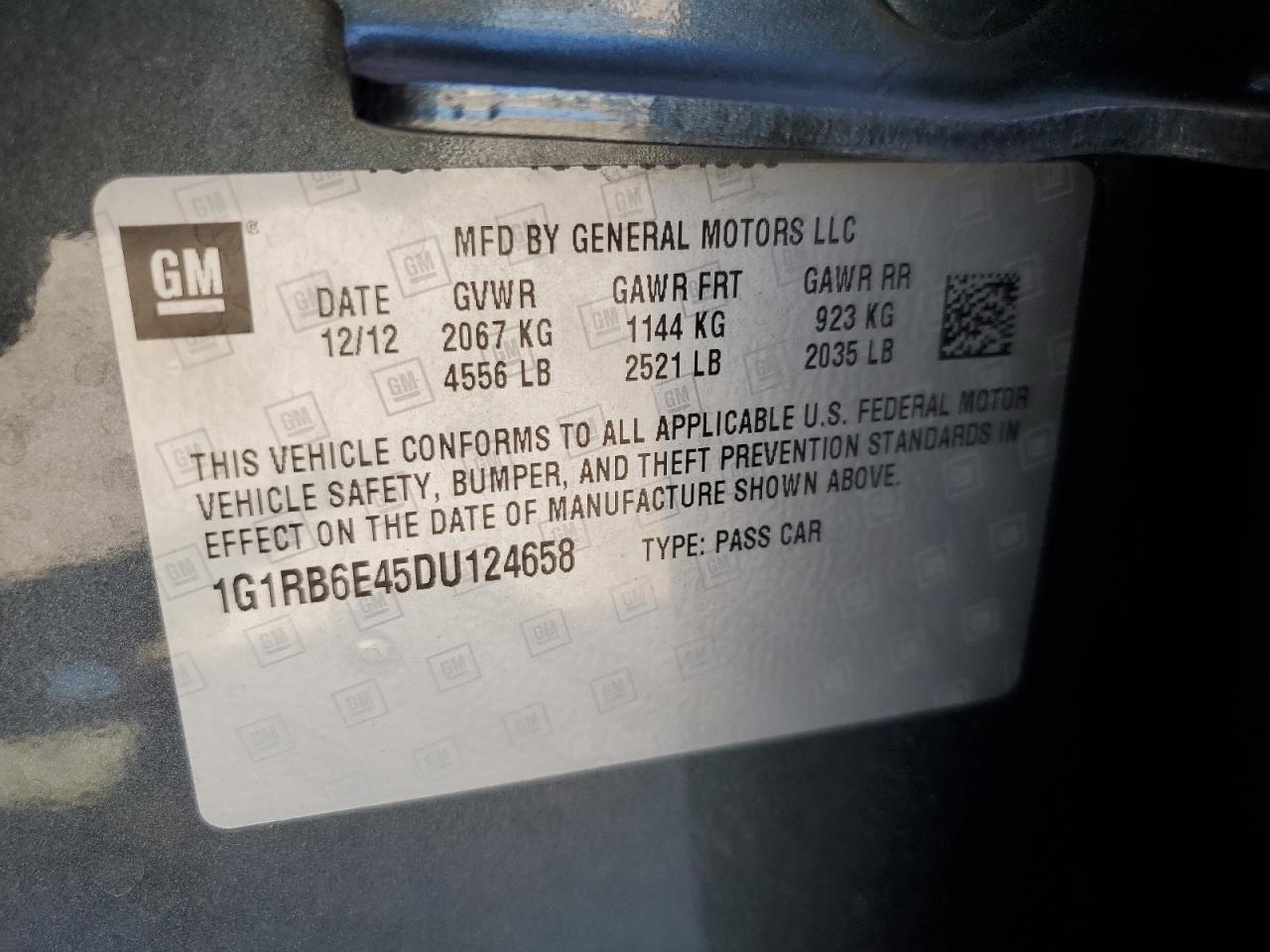 1G1RB6E45DU124658 2013 Chevrolet Volt