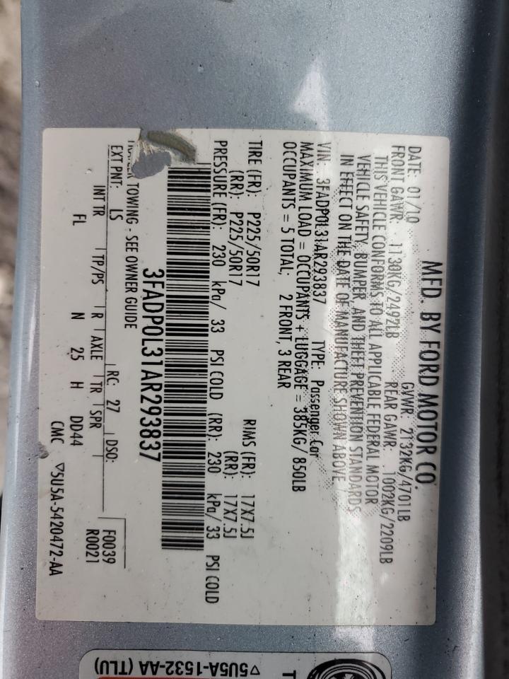 3FADP0L31AR293837 2010 Ford Fusion Hybrid