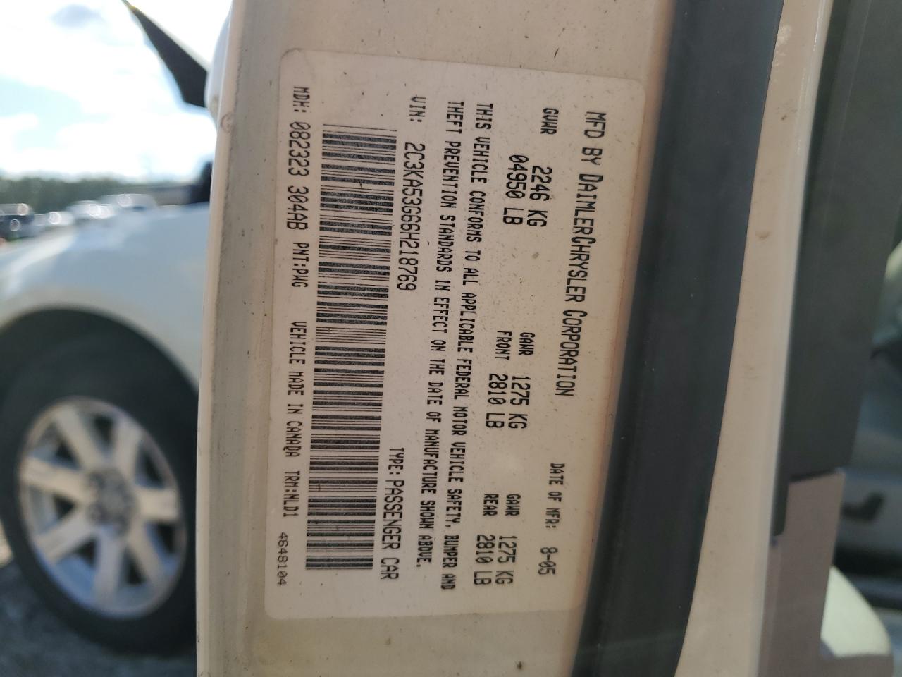 2006 Chrysler 300 Touring VIN: 2C3KA53G66H218769 Lot: 73314764