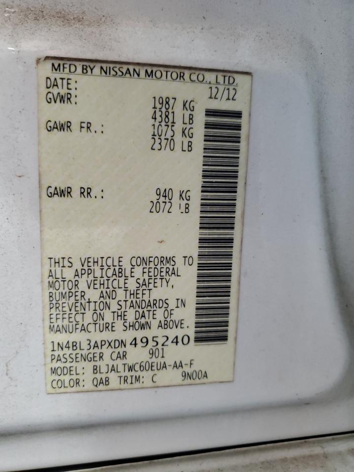 1N4BL3APXDN495240 2013 Nissan Altima 3.5S